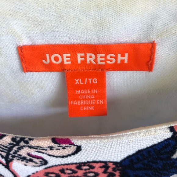 Joe Fresh EUC women’s white/fuschia/blue floral pattern summer dress size XL - Picture 3 of 3